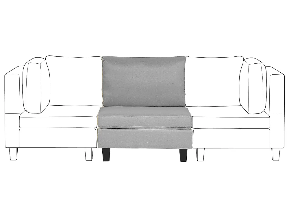 1-Seat Section FEVIK Fabric Light Grey_1177440