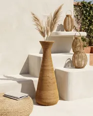 Decorative Vase NIDRI 70 cm Rattan Natural_1061985