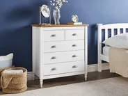 5 Drawer Chest SHILLINGTON Pine Wood White_966235