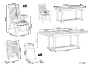 Garden Dining Set 6 Seater AMANTEA PREMIUM Acacia Wood Blue_1070882