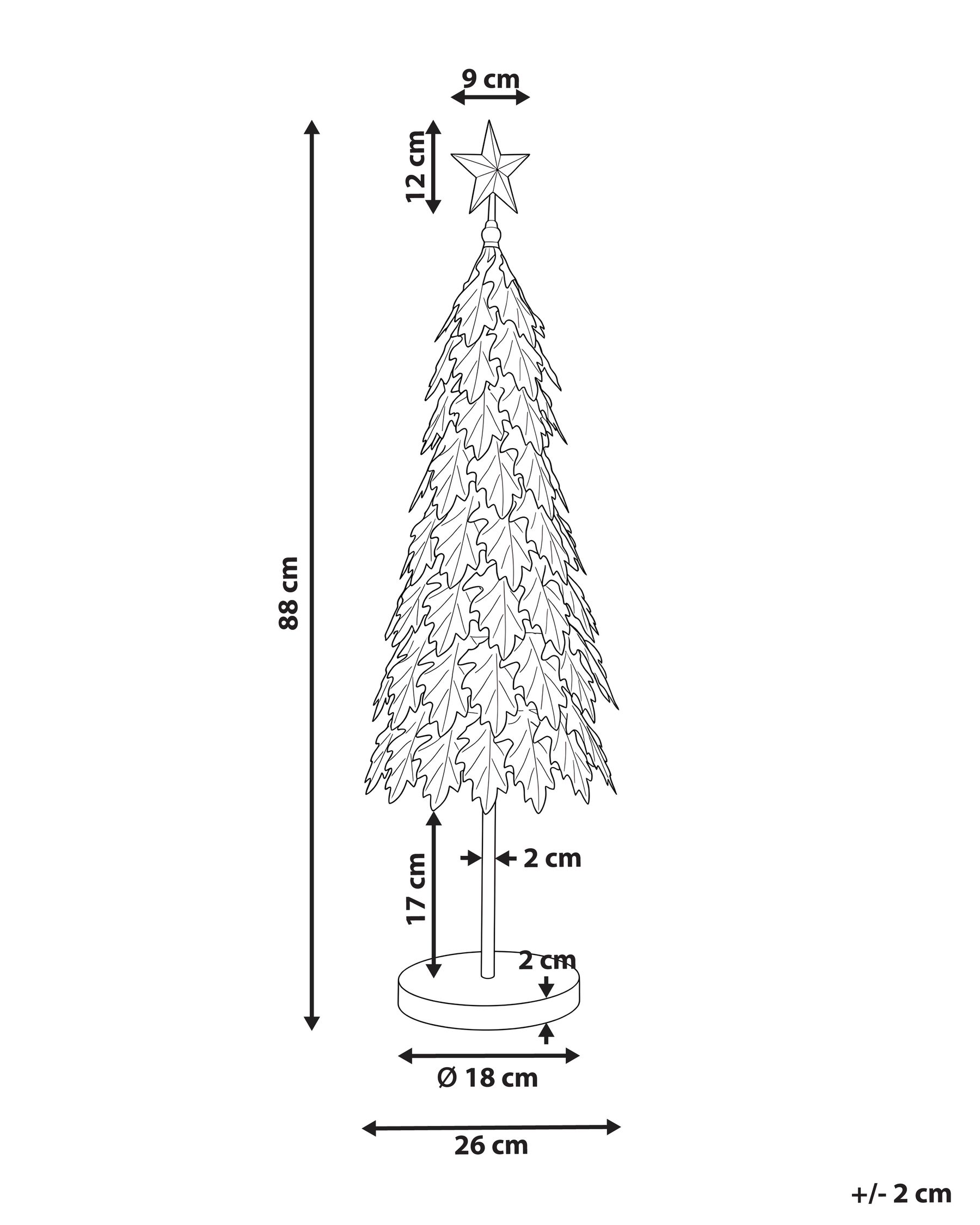 Joulukoriste KOUVOLA 88 cm Joulukuusi Kulta_1173521