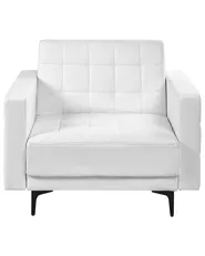 Armchair ABERDEEN Faux Leather White_1038784
