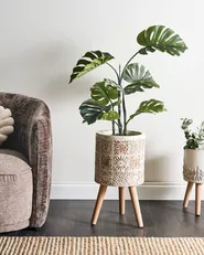 Elevated Plant Pot KARISTOS 36 cm Off-White_982157