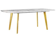 Jatkettava ruokapöytä MOSBY Marmorikuvio/kulta 160/200 cm 90 cm_793883