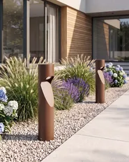 Outdoor LED Bollard Lamp CAROI Brown_1105399
