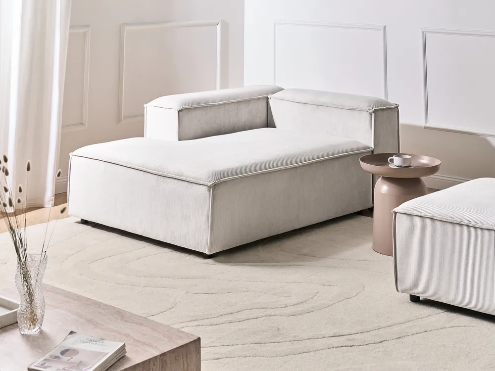 Chaise Longue ARDAL Corduroy Off-White Right Hand