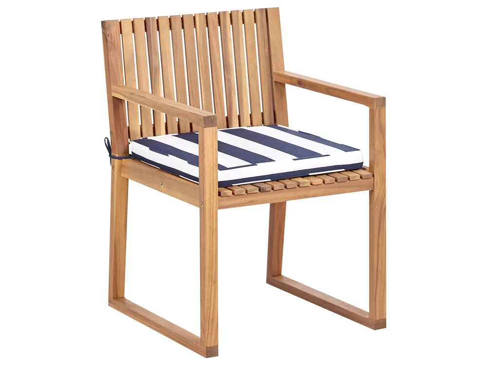 Garden Dining Set 8 Seater SASSARI II with Cushions Certified Acacia Wood Navy Blue_924032
