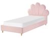 Kids Bed Seashell Velvet NEULISE 90 x 200 cm (EU Single) Pink