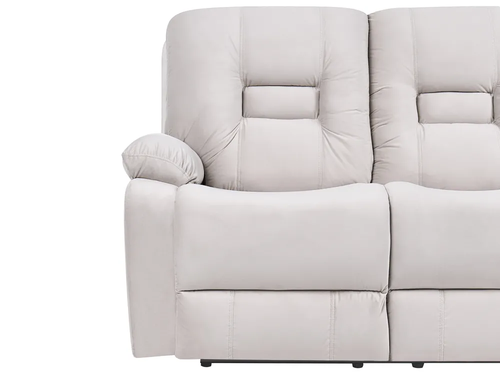 Soffgrupp med elektrisk reclinerfunktion 6-sits BERGEN med USB-port Sammet Ljusbeige_1064834