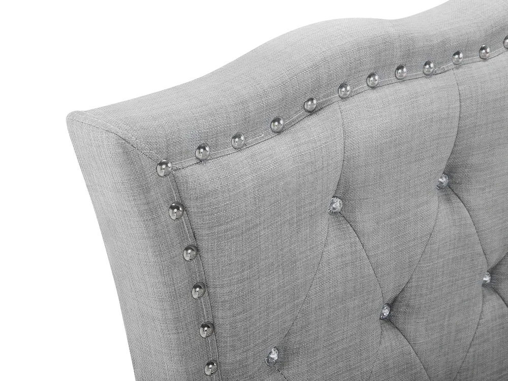 Ottoman Bed METZ Fabric Light Grey 90 x 200 cm (EU Single)_799480