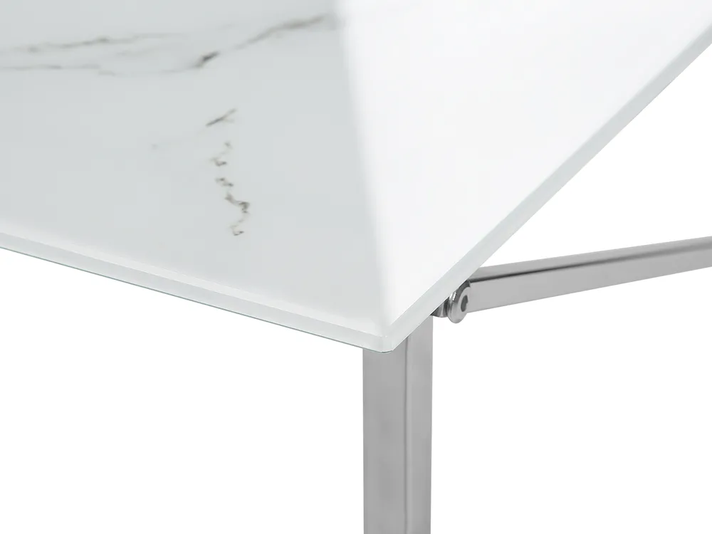Coffee Table EMPORIA Tempered Glass Marble/ Silver_757571