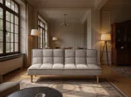Sofa Bed 3 Seater SILJAN Fabric Light Grey Grey_702073