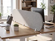 Desk Screen SPARKY 180 x 40 cm Light Grey_1015307
