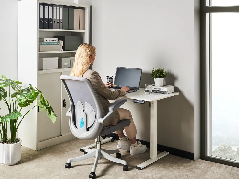 Työpöytä sähkösäädettävä TAVARES 120 cm 60 cm Valkoinen_975821
