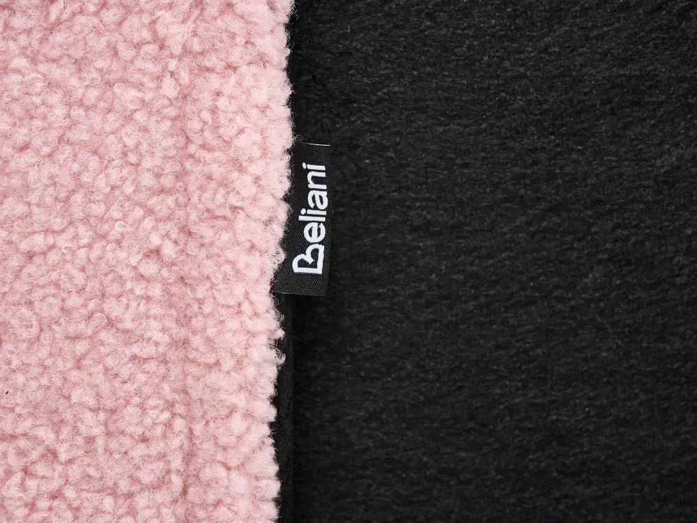 Utdragbar säng Bouclé ALBIAC 90 x 200 cm Pastellrosa_1069074