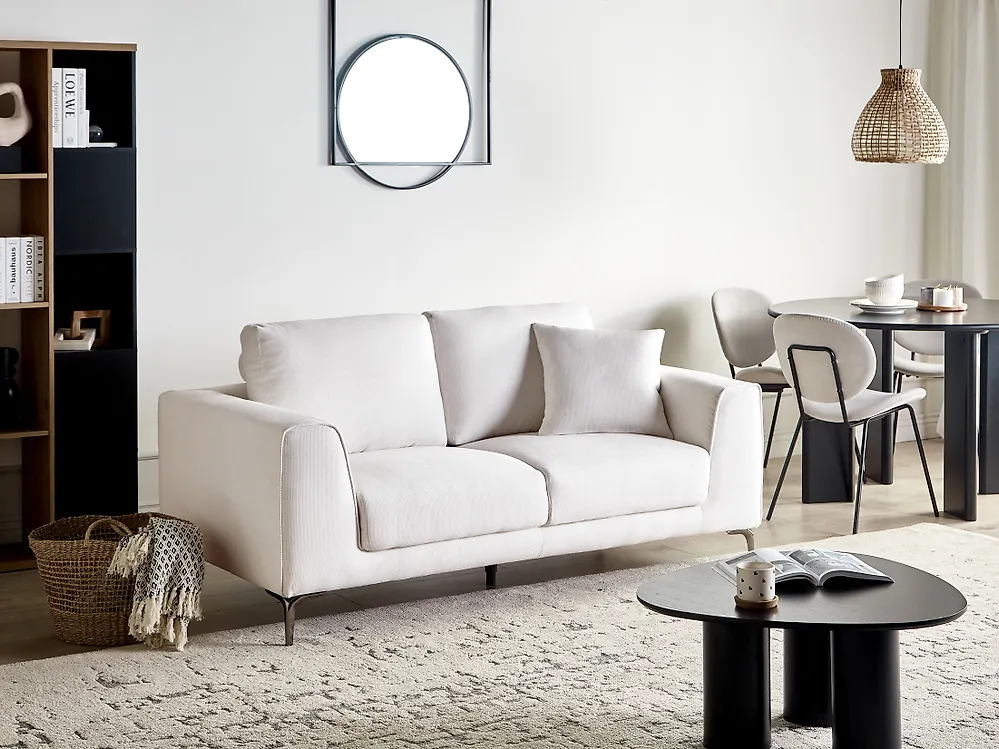 Sofa 2 Seater REINEN Fabric White_1185340