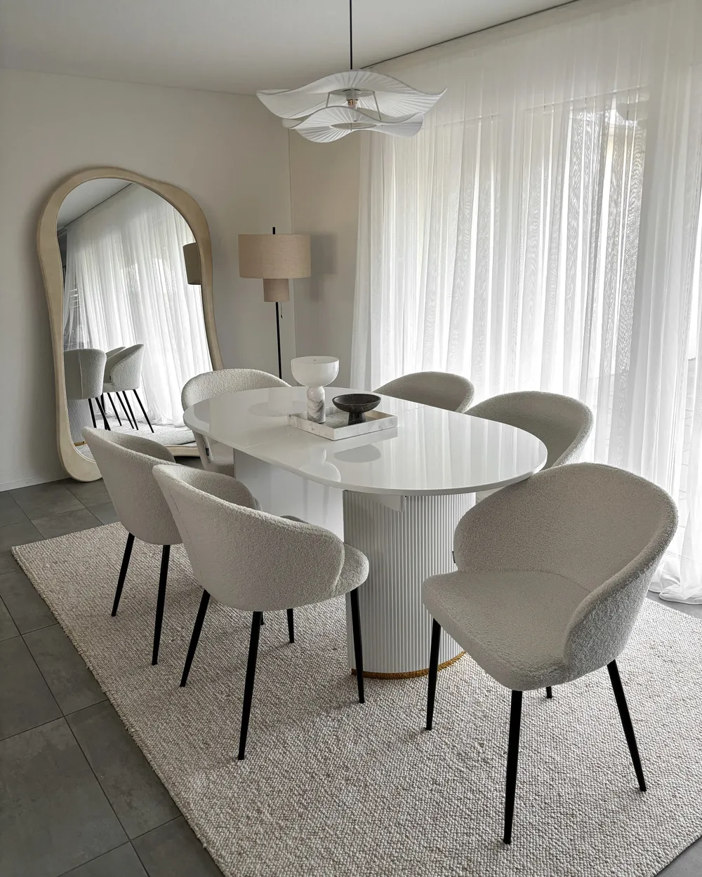 Set of 2 Dining Chairs MASON Boucle Off-White_1031406