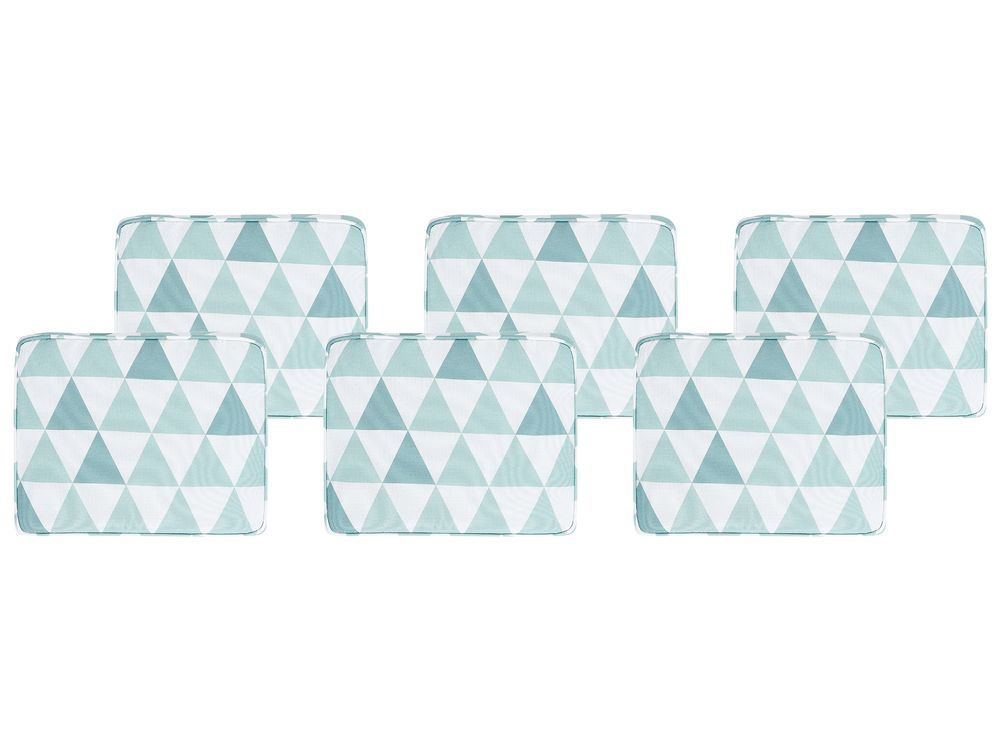 Set of 6 Garden Chair Cushions TOLVE 39 x 31 cm Light Blue