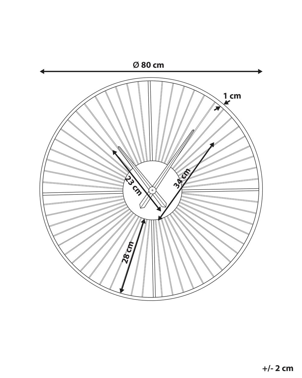 Wall Clock SAZAIS 80 cm Metal Black_1019744
