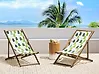 Set of 2 Sun Lounger Replacement Fabrics ANZIO/AVELLINO 113 x 44 cm Green