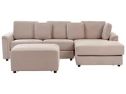 Corner Sofa 4 Seater KOHLO with Ottoman Fabric Taupe Left Hand_945151