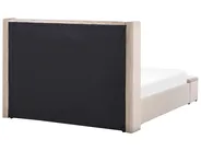 Waterbed with Storage Bench NOYERS Velvet Beige 160 x 200 cm (EU King Size)_915218