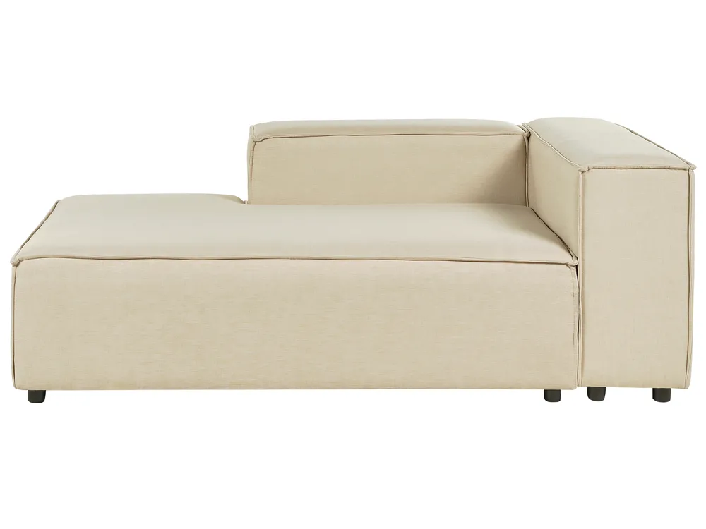 Chaise Longue APRICA Faux Linen Beige
