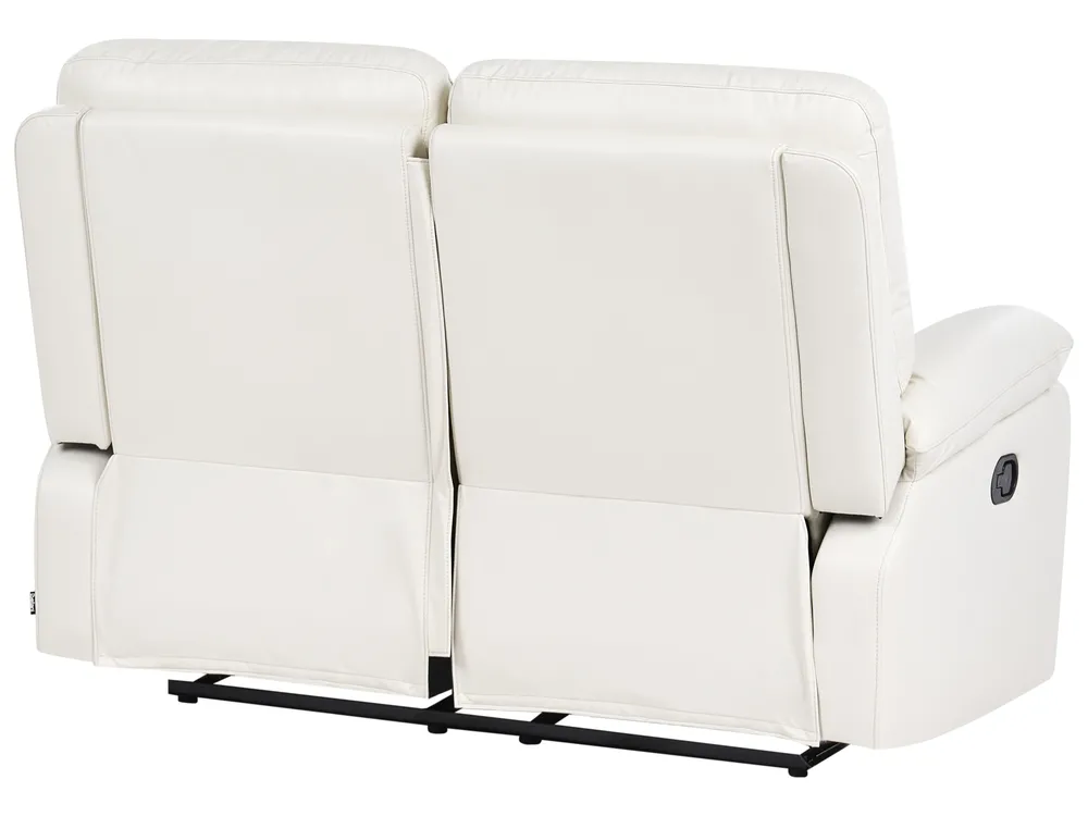 Manual Recliner Sofa 2 Seater BERGEN Faux Leather White_1066410