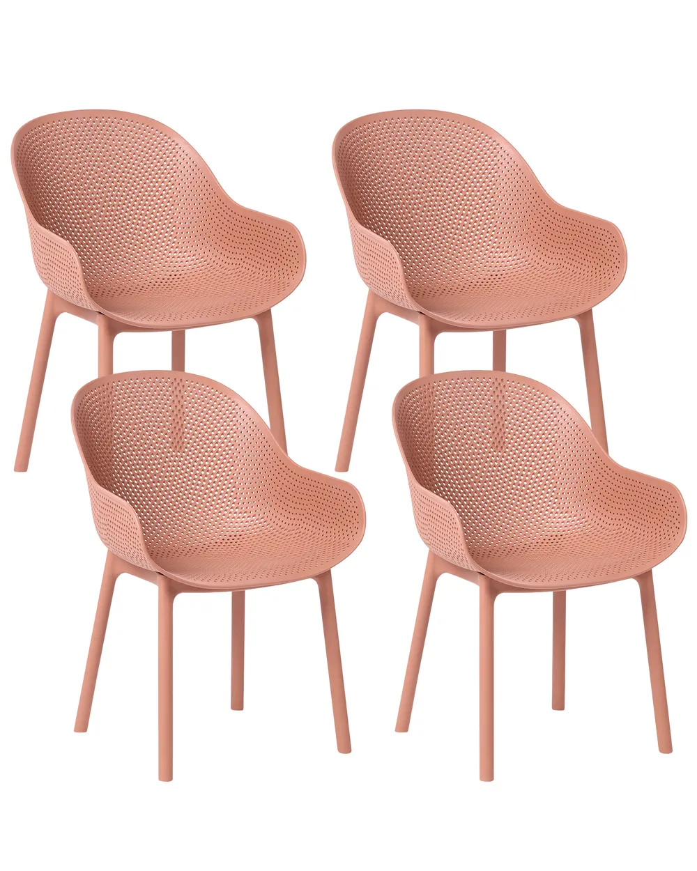 Set of 4 Garden Chairs TIGGIANO Coral