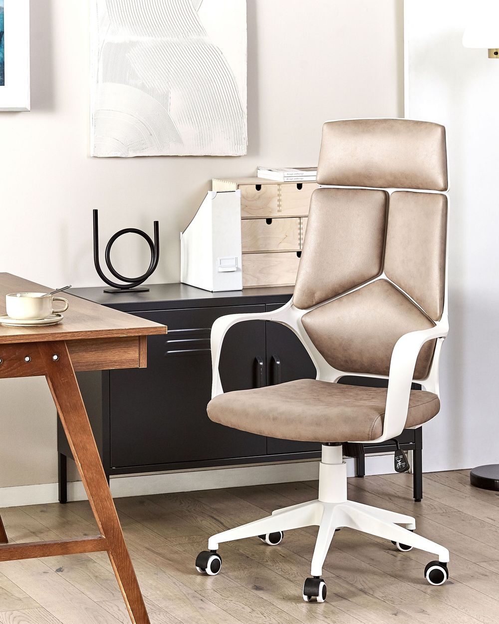 Kontorsstol DELIGHT Fuskmocka Sandbeige