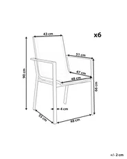 Set of 6 Garden Chairs BUSSETO Metal White_922745