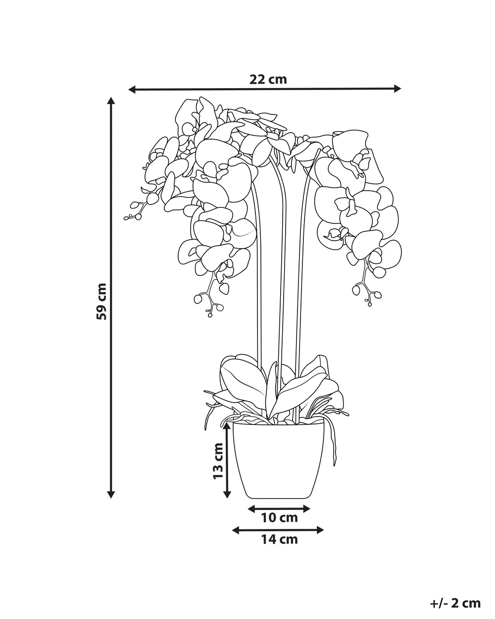 Tekokasvi ORCHID 59 cm Valkoinen_947271