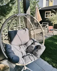 Hanging Chair with Stand ARCO Metal White_1020316