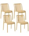 Set of 4 Garden Chairs ARICCIA Mustard