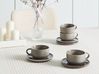 Set of 8 Cups with Saucers COSTMARY Stoneware Grey