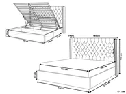 Ottoman Bed LUBBON Velvet Black 160 x 200 cm (EU King Size)_833833