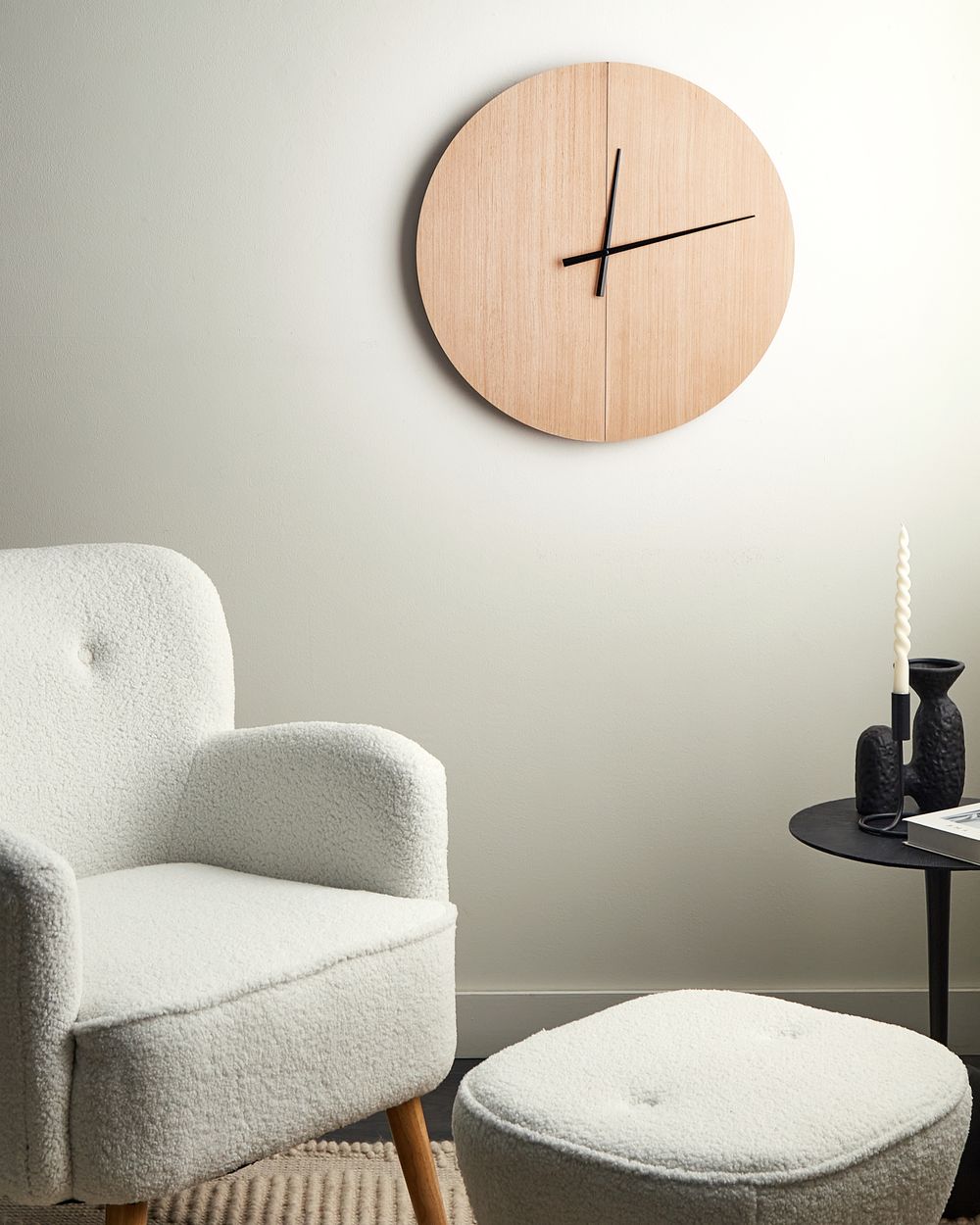 Wall Clock CABIC Light Brown
