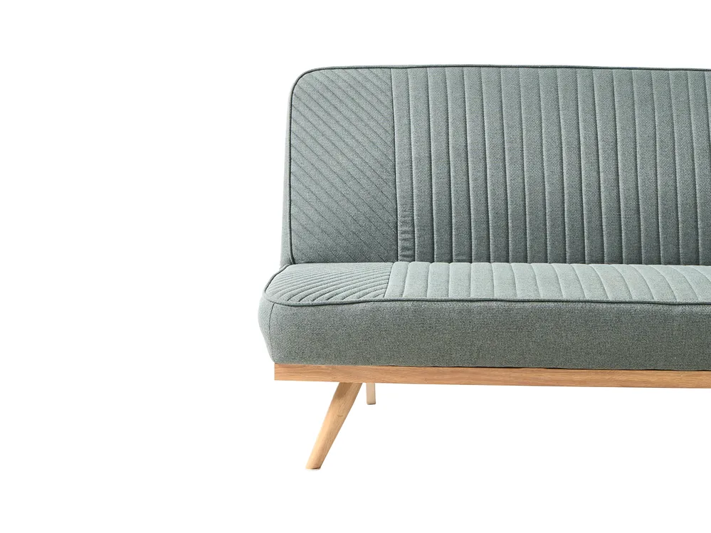 Sofa Bed 2 Seater KALFAFEL Fabric Green_1009373