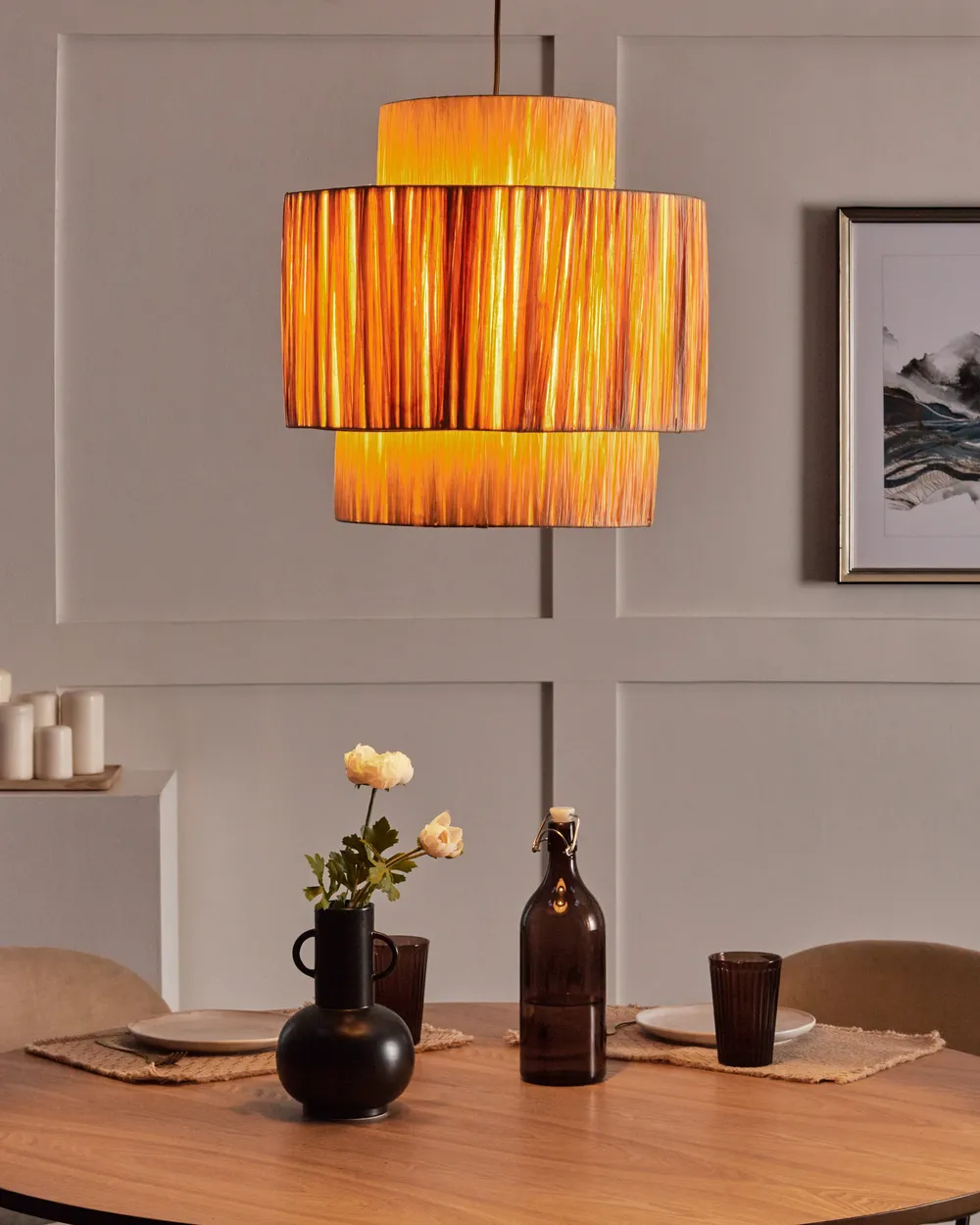 Pendant Lamp MAGECH Wicker Natural