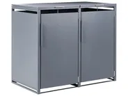 Skydd till dubbel soptunna 480 L PIACENZA Metall Mörkgrå_1073503