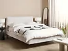 Säng med lamellram Bouclé CORIO 140 x 200 cm Off-White
