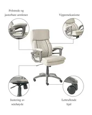 Arbeidsstol GALLANT Kunstskinn Beige_995385