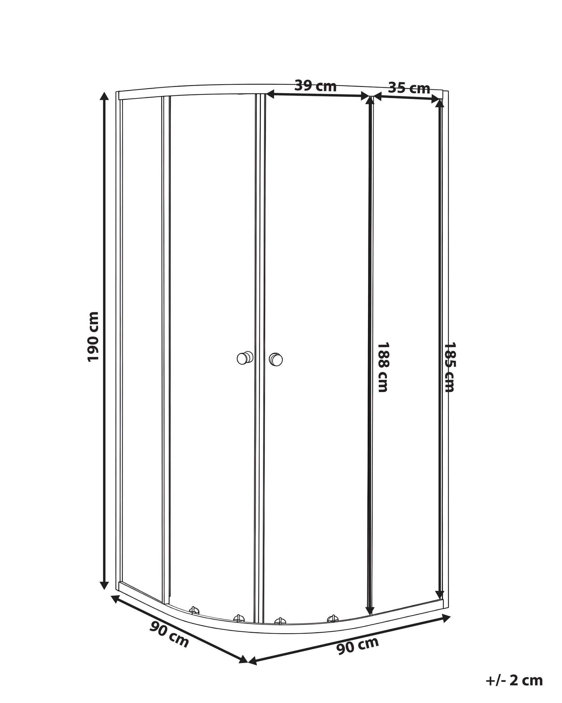 Shower Enclosure ONELLI 900 x 900 x 1900 mm Gold_1114942