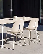 Sett med 2 hagestoler BOLGHERI Uten armlener Beige_1188112