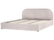 Ottoman Bed QUILLIEN Chenille Taupe 180 x 200 cm (EU Super King)_989827