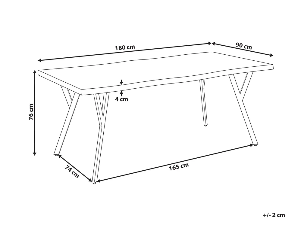 Dining Table ALTON Light Brown 180 cm 90 cm_886525