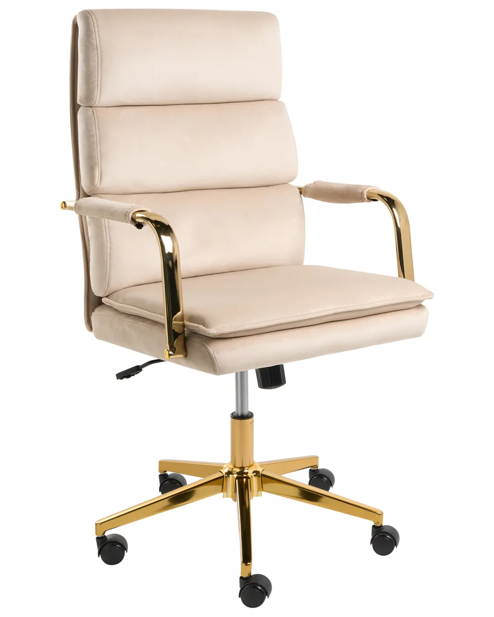 Office Chair VAMURE Velvet Light Beige