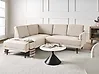 Corner Sofa BREDA Corduroy Beige Right Hand