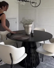 Dining Table MESILLA Black 120 cm 120 cm Acacia Wood_976261
