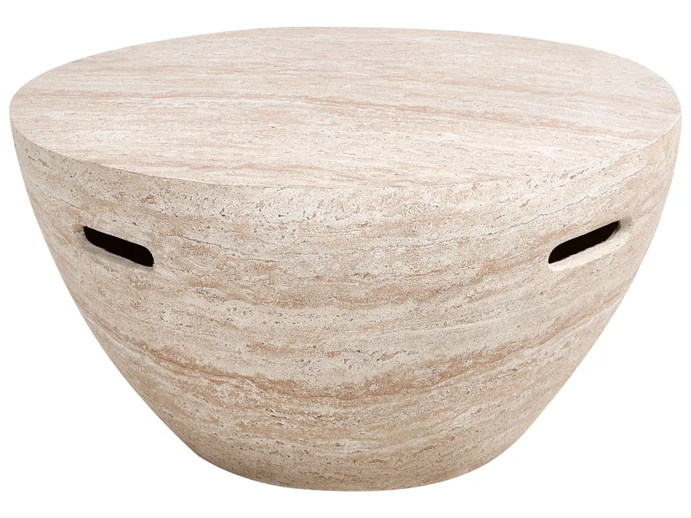 Coffee Table VICARELLO 68 cm 68 cm Travertine Effect